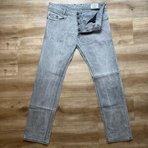 Diesel Iakop Jeans Men 29x30 Gray Regular Slim Tapered Fit Made in Italy 0807D